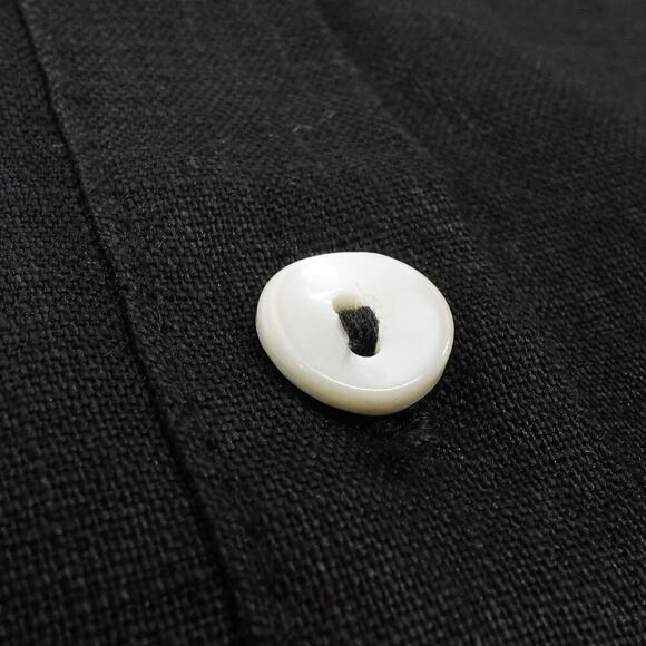 Lanhtropy Linen Shirt Womens XS Black Bubble Sleeves Oversized Langenlook - Picture 16 of 16